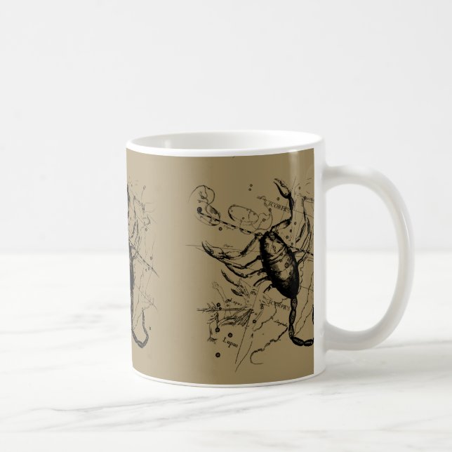 Scorpio Constellation Hevelius 1690 Engraving Coffee Mug (Right)