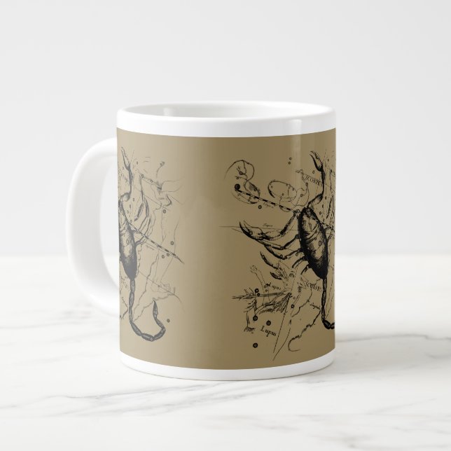 Scorpio Constellation Hevelius 1690 Engraving Giant Coffee Mug (Front Left)
