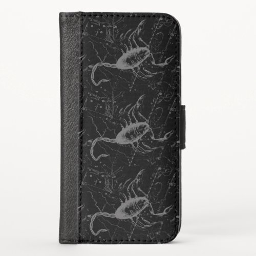 Scorpio Constellation Hevelius 1690 Engraving iPhone X Wallet Case