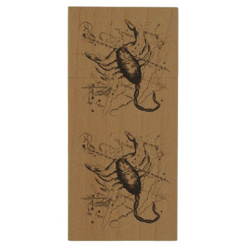 Scorpio Constellation Hevelius 1690 Oct23 _Nov 21 Wood USB Flash Drive