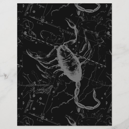 Scorpio Constellation Hevelius 1690 on Black Flyer