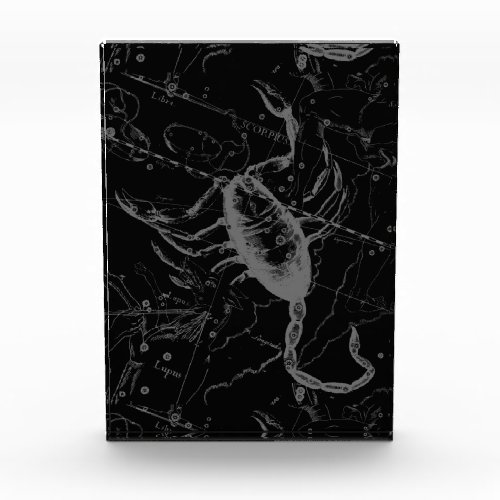 Scorpio Constellation Hevelius 1690 Vintage Black Acrylic Award