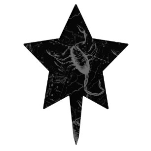 Scorpio Constellation Hevelius 1690 Vintage Black Cake Topper