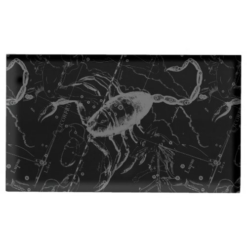 Scorpio Constellation Hevelius 1690 Vintage Black Place Card Holder