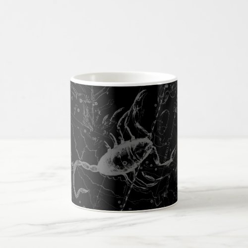 Scorpio Constellation Hevelius circa 1690 on Black Coffee Mug