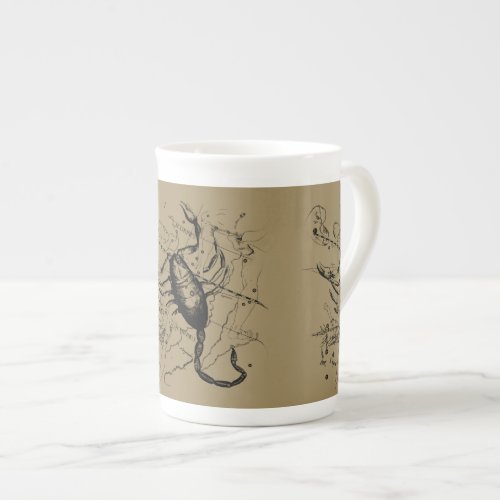 Scorpio Constellation Hevelius circa 1690 Vintage Bone China Mug