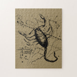 Scorpio Constellation Hevelius circa 1690 Vintage Jigsaw Puzzle