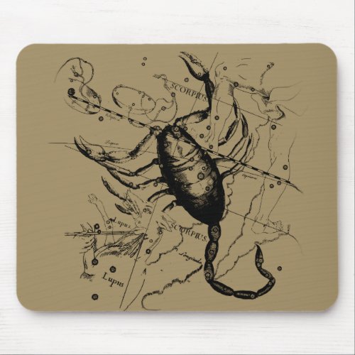 Scorpio Constellation Hevelius circa 1690 Vintage Mouse Pad