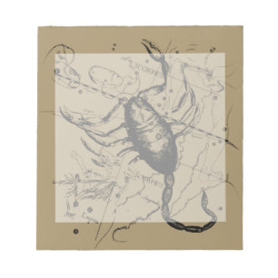 Scorpio Constellation Hevelius circa 1690 Vintage Notepad