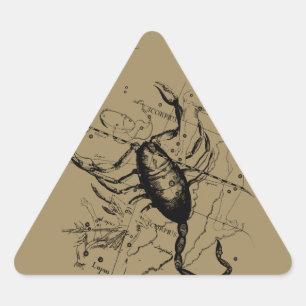 Scorpio Constellation Hevelius circa 1690 Vintage Triangle Sticker