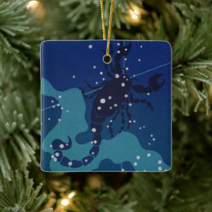 Scorpio Constellation, Vintage Zodiac Astrology Ceramic Ornament