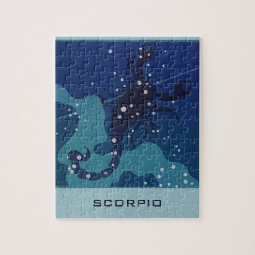Scorpio Constellation Vintage Zodiac Astrology Jigsaw Puzzle