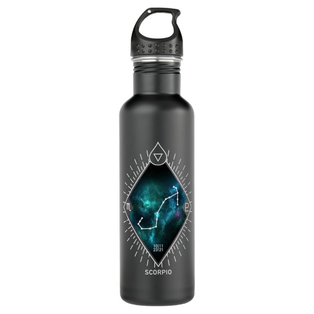 Scorpio Constellation & Zodiac Symbol Stainless Steel Water Bottle (Front)