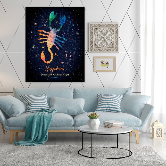 Scorpio Constellation Zodiac Watercolor Galaxy Poster (Creator Uploaded)