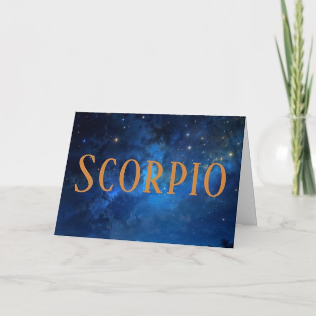 Scorpio & Cosmos Birthday Card (Front)