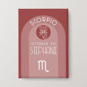 Scorpio Custom Birthday - Zodiac - Modern Design Button