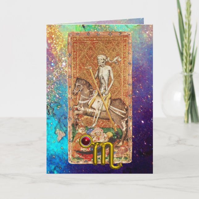 SCORPIO, DEATH,TAROT ASTROLOGY ZODIAC BIRTHDAY CARD (Front)