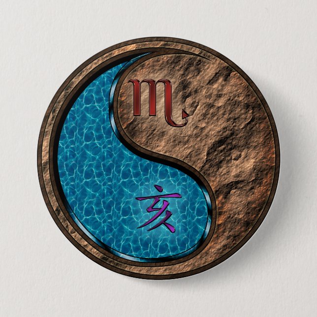 Scorpio & Earth Boar Button (Front)