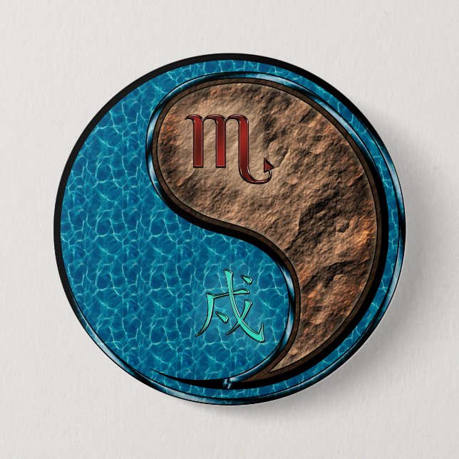 Scorpio & Earth Dog Button (Front)