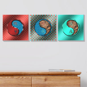Scorpio & Earth Dog Canvas Photo Tile
