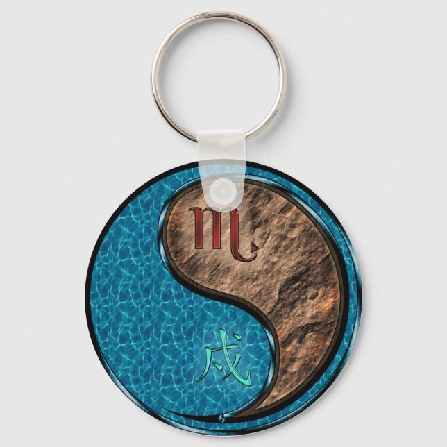 Scorpio & Earth Dog Keychain (Front)