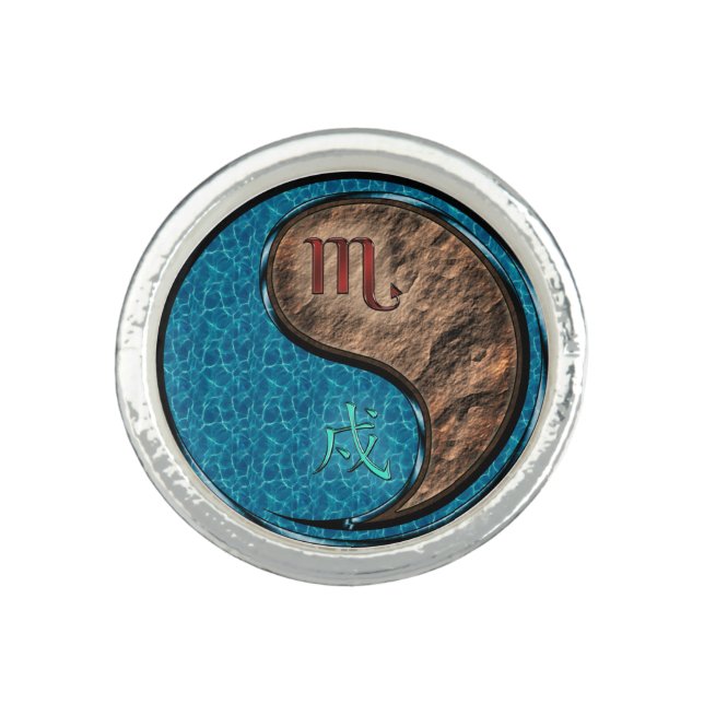 Scorpio & Earth Dog Ring (Front)