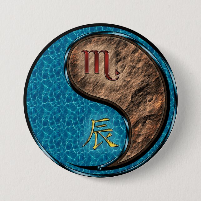 Scorpio & Earth Dragon Button (Front)