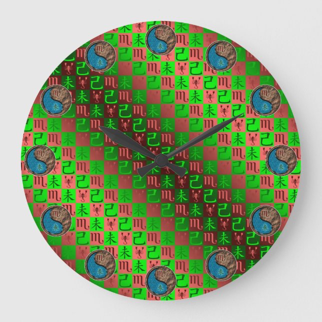 Scorpio & Earth Goat Large Clock (Front)