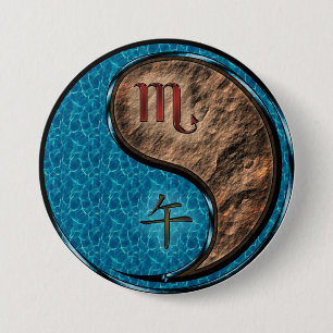 Scorpio & Earth Horse Button