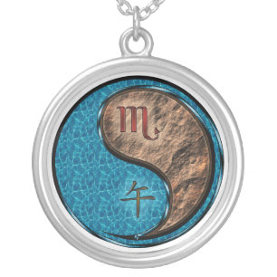 Scorpio & Earth Horse Silver Plated Necklace