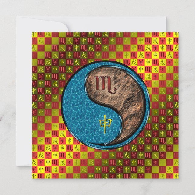 Scorpio & Earth Monkey Card (Front)