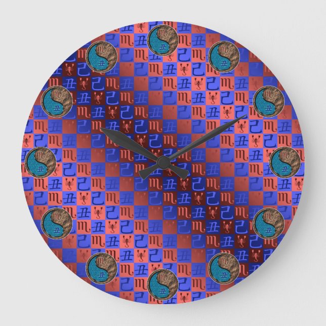 Scorpio & Earth Ox Large Clock (Front)