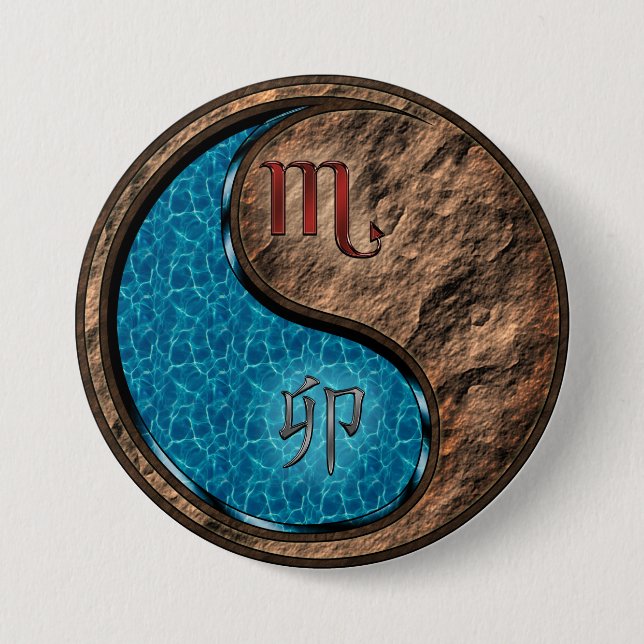 Scorpio & Earth Rabbit Button (Front)