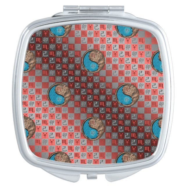 Scorpio & Earth Rabbit Compact Mirror (Front)