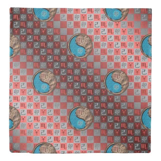 Scorpio & Earth Rabbit Duvet Cover (Front)