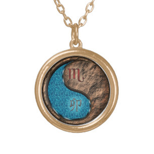 Scorpio & Earth Rabbit Gold Plated Necklace