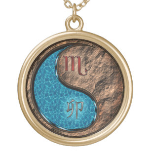 Scorpio & Earth Rabbit Gold Plated Necklace