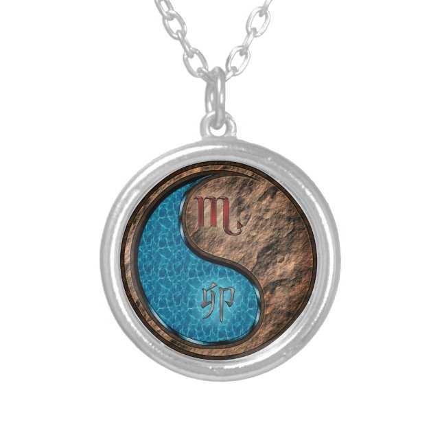 Scorpio & Earth Rabbit Silver Plated Necklace (Front)