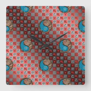 Scorpio & Earth Rabbit Square Wall Clock