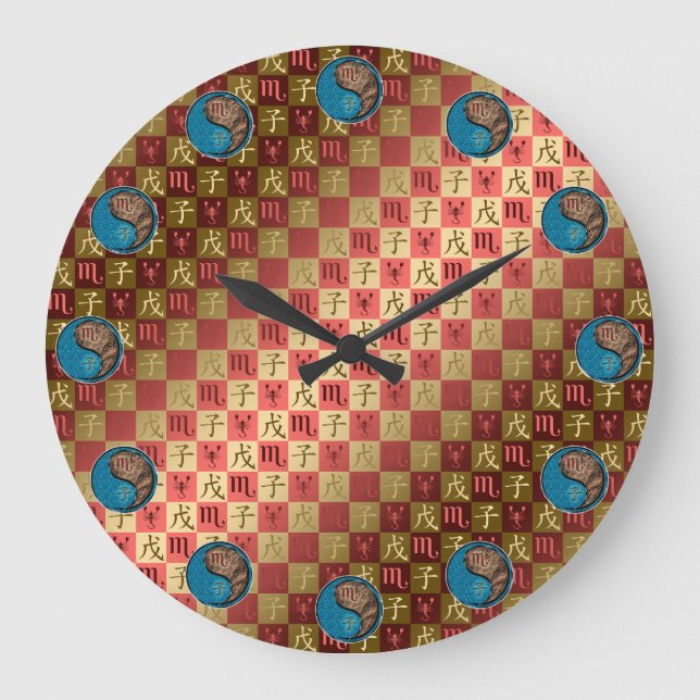 Scorpio & Earth Rat Large Clock (Front)