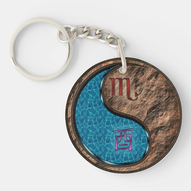 Scorpio & Earth Rooster Keychain (Front)