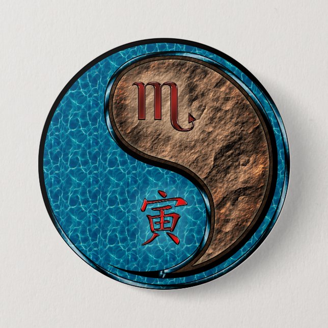 Scorpio & Earth Tiger Button (Front)