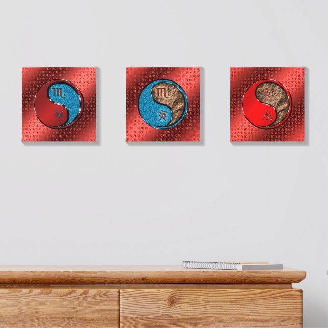 Scorpio & Earth Tiger Canvas Photo Tile (Dresser)