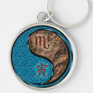 Scorpio & Earth Tiger Keychain