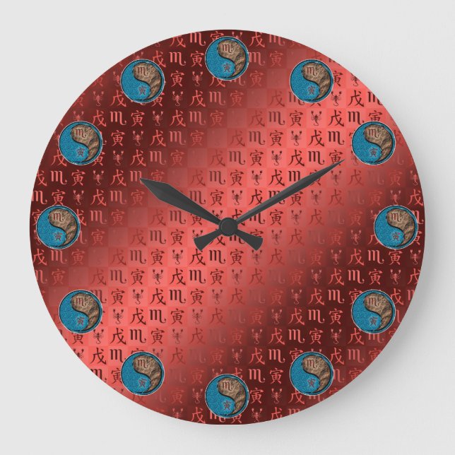 Scorpio & Earth Tiger Large Clock (Front)