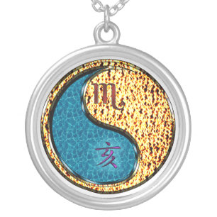 Scorpio & Fire Boar Silver Plated Necklace