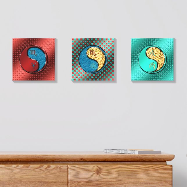 Scorpio & Fire Dog Canvas Photo Tile (Dresser)