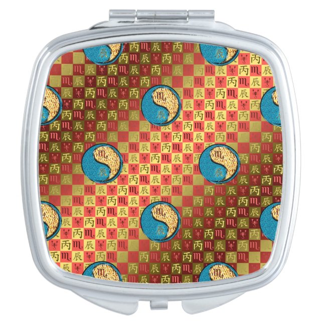 Scorpio & Fire Dragon Compact Mirror (Front)