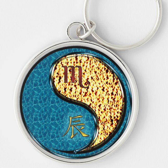 Scorpio & Fire Dragon Keychain (Front)