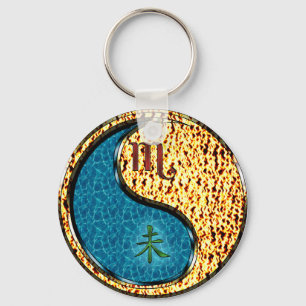 Scorpio & Fire Goat Keychain
